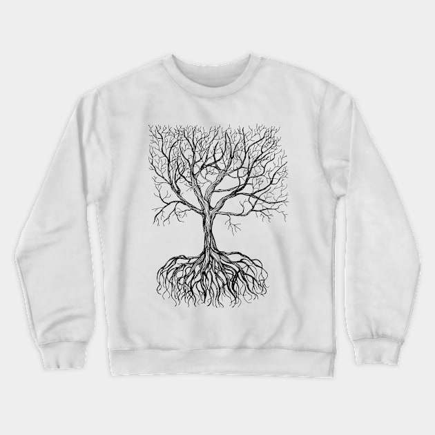 Bare tree with root Crewneck Sweatshirt by katerinamk